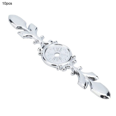 Vintage Zinc Alloy Cabinet Knob With Back Plate 10 Piece Set For Totally Retro Single Hole Door Handle Silver 118mm