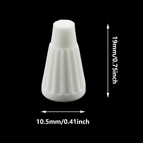 White ceramic screw terminal cap, 19×10 mm, high-temperature flame-retardant wire connector for electrical repairs