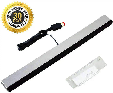 Wired motion sensor bar and clear stand from 3 In 1 Wii AC Power Adapter And Composite Audio Video Cable Set With Wired Motion Sensor Bar Data Cables Compatible With Wii Includes Clear Stand For Easy Attachment To TV Or Monitor