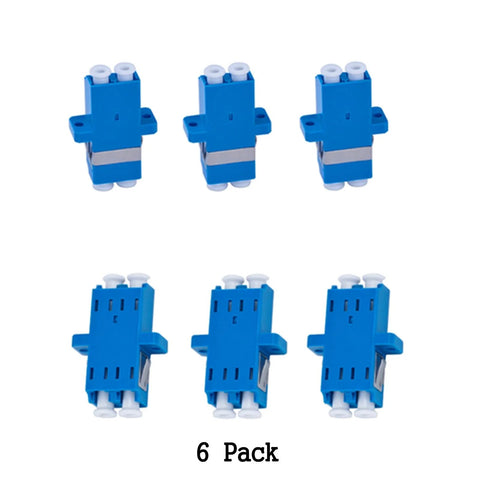 Six-pack blue 2-pin terminal block modules, PCB mount, front view