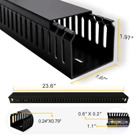 Open Slot Cable Management Kit With Upgraded Snap Structure Built For Big Cable Loads Cord Hider And Wire Cover 23.6 x 1.97 x 1.97 Inches