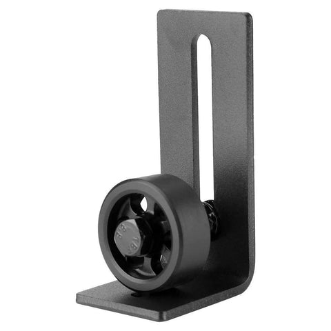 Carbon Steel Adjustable Wall Or Floor Roller Guide For Barn Door Hardware Black Finish Heavy Duty Mount Smooth Quiet Glide Fits 76mm Thick Doors Durable Construction front view