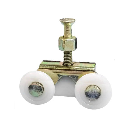 3/4 Inch Sliding Pocket Door Rollers Assembly With Top Hanger Replacement Wheels, three wheels visible, metal and plastic components.