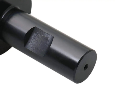 Close-up of the straight shank of Indexable End Mill With TPG32 Carbide Inserts, Two Inch Cutting Diameter, Accusize Industrial Tools.