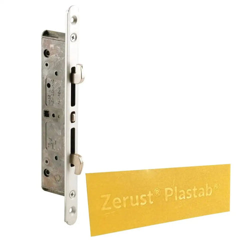 Sliding Glass Patio Door Lock Mortise Type 2-Point With 7.796 Inch Screw Hole Spacing, Dual Hook Latches, Aluminum Round Faceplate