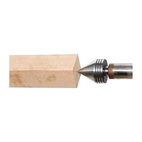 Heavy Duty MT2 Live Tailstock Center for Wood Lathe with 1.75 inch diameter, 60 degree point, precision bearing, installed on lathe