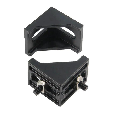 4040 Aluminum Extrusion Corner Bracket Right Angle With Screws for 8mm Slot, side view of two brackets.