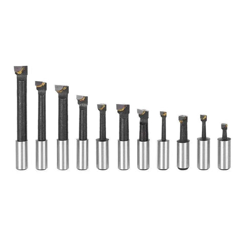 12 Piece F1 Type Boring Cutter Set Five Eighth Inch CNC Milling Tools Kit Pro Grade High Speed Steel Precision Crafted Built To Last