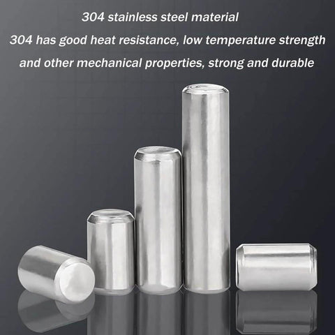 304 Stainless Steel Dowel Pin Set 100 Pcs Beefed Up Pro Grade Precision Ground Alignment Pins For Machinery