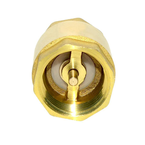 Brass check valve with female threads, spring-loaded, one-way inline valve for backflow prevention (1 inch / DN25)