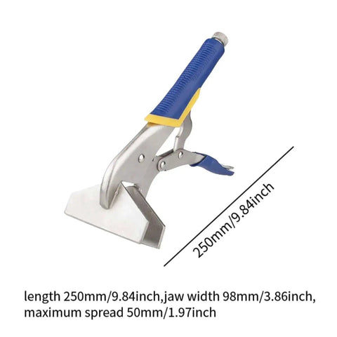 Heavy Duty Sheet Metal Hand Seamer And Locking Pliers Set For Home Use with 25cm length, 9.8cm jaw, 5cm opening on white background