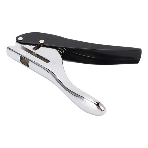 Pro Grade Heavy Duty Single Hole Punch 6mm Round Metal Handheld Punch Tool for ID Badges PVC Cards Photos ergonomic grip