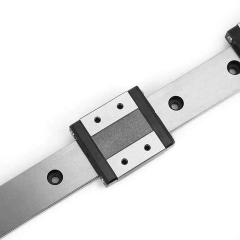 LMLF24B-400-2R Miniature Linear Guide Rail with 24mm Slide Block, precision linear motion system for machinery, close-up view.