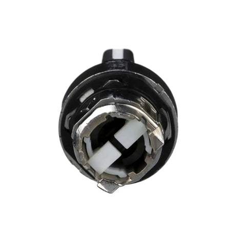 Front view of Harmony XB4 Selector Switch Head with chrome plated metal bezel for 22mm cutouts, showing ergonomic black handle.