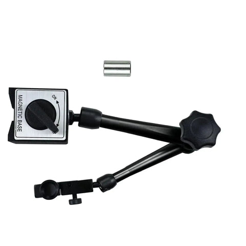 Magnetic Base Stand For Dial Indicator With 176 Lbs Max Pull And Fine Tuning Adjustment, Heavy Duty Dual Arm Design, Black