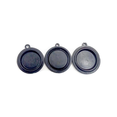 Three round black rubber diaphragms with tabs for gas water heater pressure valve