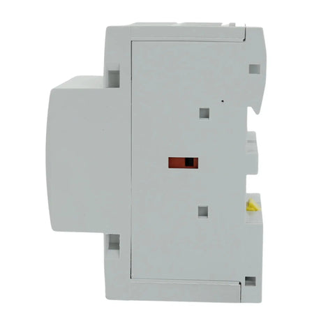 Side view of 4 Pole Contactor With 110 120V Coil, 63A Normally Closed NC, Heavy Duty Silent Operation, DIN Rail Mount, IEC EN Compliant