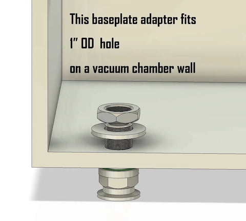 1 Inch Baseplate Feedthrough Bulkhead To KF25 Flange Adapter For Vacuum Chamber Wall with Flat Smooth Opening