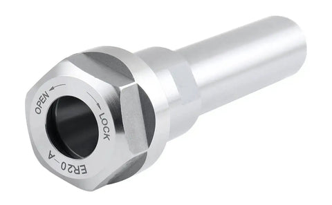 ER20 Collet Chuck Extension Rod For Milling And Drilling With Three Quarter Inch Straight Shank on white background