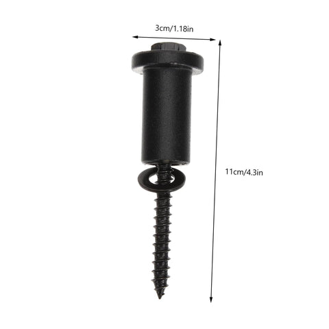 Close-up view of stopper bolt from 4 Set Barn Door Hardware Kit With Sliding Door Track Spacers And Wall Connectors For Bifold Barn Doors.