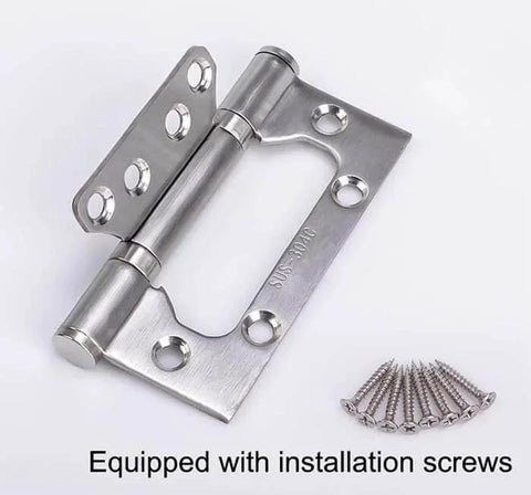 Heavy Duty 4 Inch Stainless Steel Door Hinges Set 3 Pack Bearing Square Angle Hinges For Wooden Doors Indoor Hardware with screws