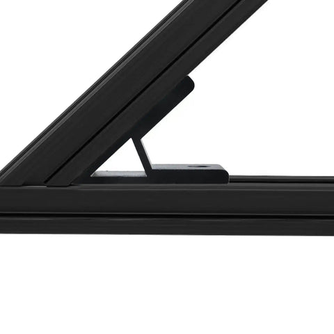 Side view of 4 Pack 45 Degree Aluminum Corner Brackets For 4040 Profiles Black Aluminum Extrusion Accessories, mounted and connecting frames.