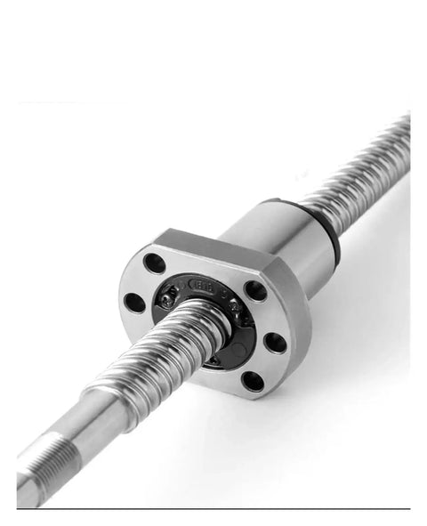 Close-up of One Piece 3205 Anti Backlash Ball Screw SFU3205 with Nut 565mm Length for CNC Milling and Linear Motion Systems