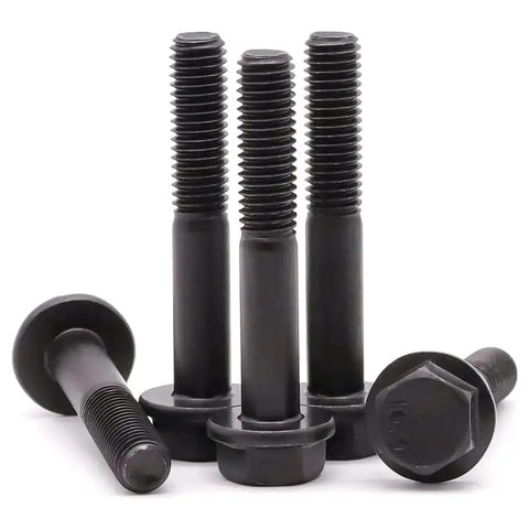 Flanged M8 Hex Bolts 1.25 X 80mm, 8 Pack, Partial Thread, Black Oxide Finish, 10.9 Grade Alloy Steel, Motorcycle And Car Bolt Replacements
