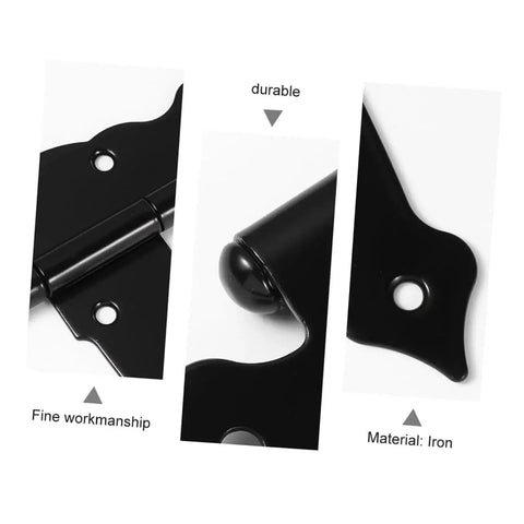 Black Painted Wrought Iron Strap Door Hinge Heavy Duty T Strap Decorative Hardware For Doors Cabinets And Sheds With Reinforced