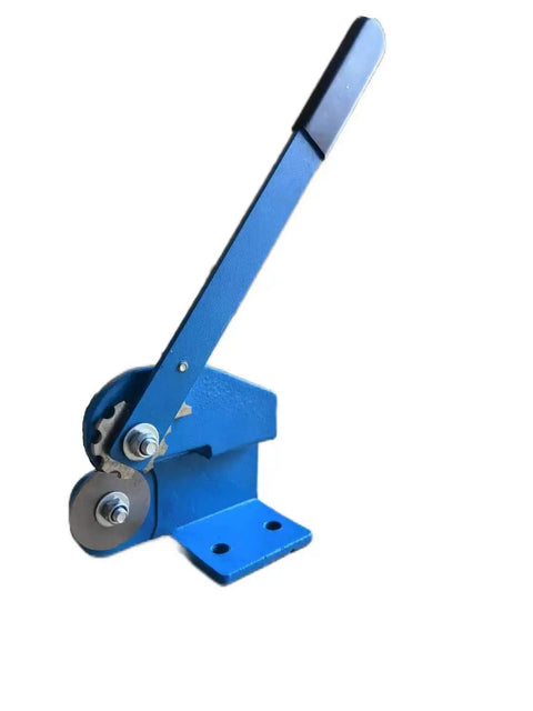 Throatless Sheet Metal Cutter For 16 Gauge Rotary Shear With Serrated Top Cutter And Hardened Edge on blue easy mount base