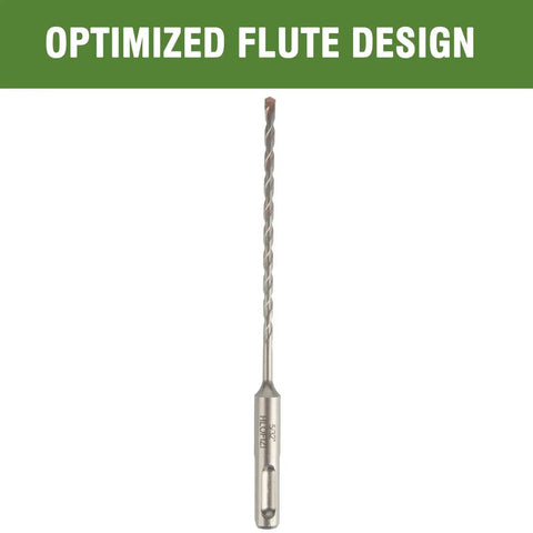 SDS Plus Hammer Drill Bits Set Five Thirty Second Inch By Six Inch 25 Pack Carbide Tipped for Concrete Brick Block Stone, optimized flute design