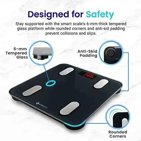 Smart Scale For Body Weight And Fat Percentage With BMI And Muscle Mass Analysis, Full Body Composition Using Bluetooth