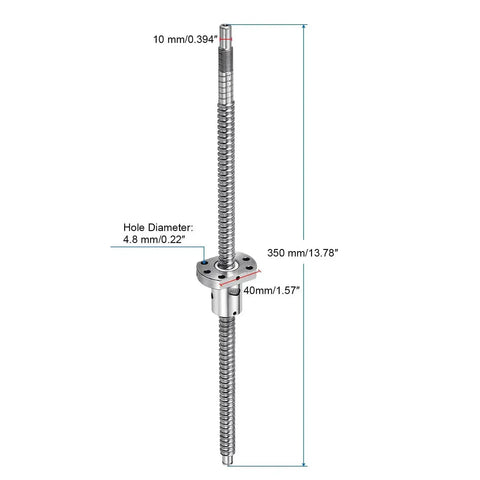 SFU1204 Ball Screw Kit 12mm Dia 4mm Lead 350mm Long With Ball Screw Nut Anti Backlash End Machining For BK BF12 CNC Machines