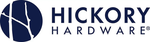 Hickory Hardware logo in navy blue with a graphic of branches