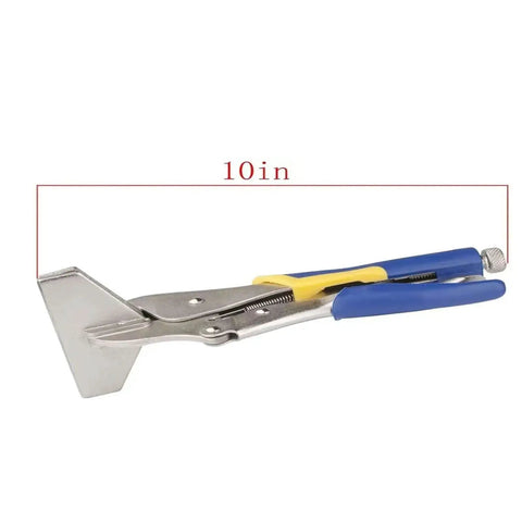 10 Inch Locking Pliers Sheet Metal Clamp Heavy Duty Welding Tool with adjustable pressure screw and rubber handle