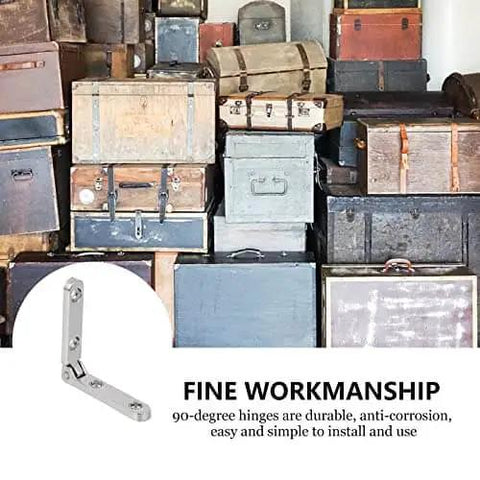 10 Pack 90 Degree Hinges For Wooden Boxes Jewelry Boxes Chest And Gift Boxes Silver Finish With Screws Rddconkit Durable Zinc Alloy Cabinet Hardware For DIY Crafts And Jewelry Box Projects