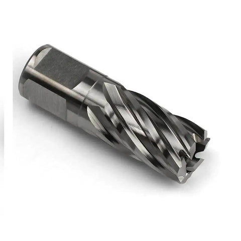 Heavy Duty Three Quarter Inch Annular Cutter For Magnetic Drill Press With Weldon Shank And Pilot Pin 1 Inch Cutting Depth Two Flat