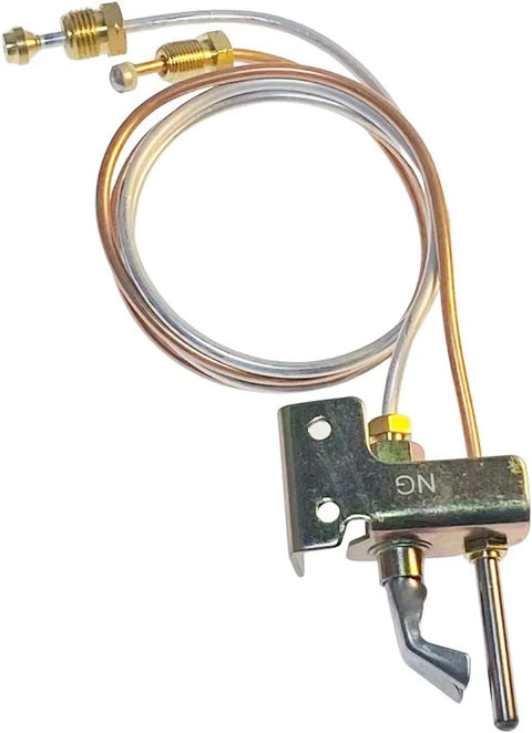 Water heater pilot assembly with thermocouple and copper tubing, natural gas, gas valve with mounting bracket.