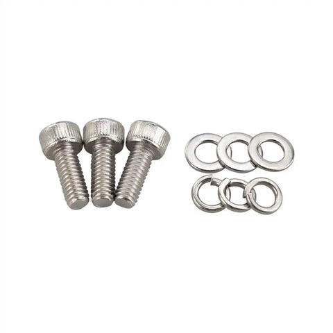 Screws and washers mounting hardware kit: three knurled-head screws with flat and lock washers