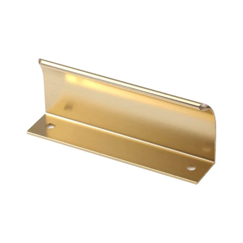 4 Pack Concealed Edge Pull Handles In Champagne Finish Aluminum Alloy Finger Pull Cabinet Handles For Kitchen Garage Drawers 92mm Length With 76mm Hole Spacing Durable One Piece Solid Base Easy Install