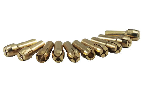 Pro Grade Brass Collet Set For Rotary Tools 10 Pieces Assorted Sizes high wear resistant for Dremel
