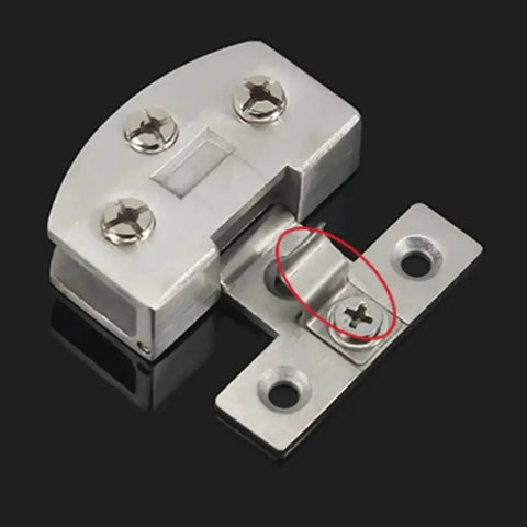 No Drill Glass Door Hinge Clip For Cabinets And Display Cases Zinc Alloy Hardware with Self Clamping U Design and screws
