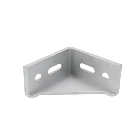 Four Pack 4080 Aluminum Extrusion Corner Brackets, Inside Triangle Connectors For 4080 Profiles, matte silver finish in a triangle shape