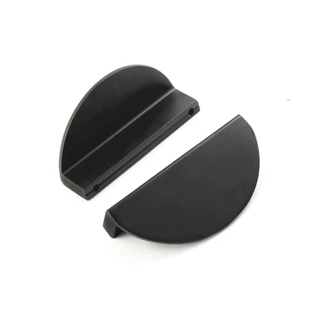Four Pack Half Moon Cabinet Pulls 2.5 Inch Semicircle Drawer Handles Black Solid Brass Hardware with mounting screws