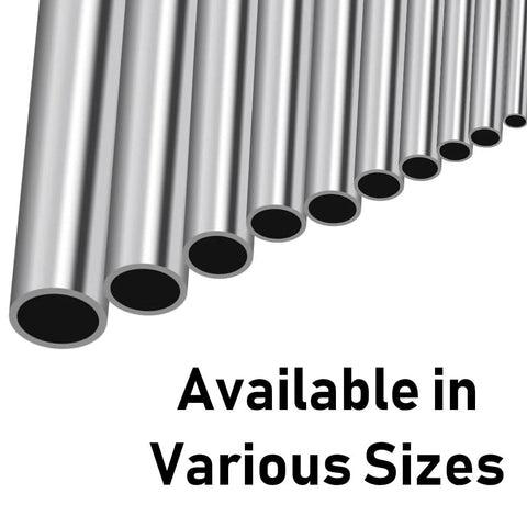 304 stainless steel tube, 5/8 in OD, seamless round pipe, shown in multiple sizes