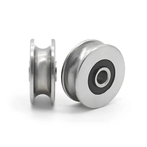 U Groove Ball Bearing Pulley For Steel Wire Rope 12mm Inner Diameter 50mm Outer Diameter 7.5mm Groove Depth Heavy Duty Cable Pulley