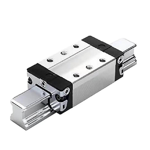 Single aluminum slider block R163221420 compact linear unit with sealed ball bearing carriage visible in detailed front view