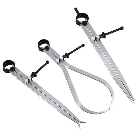 8 Inch Spring Caliper And Divider Set 3 Piece For Inside And Outside Measurements With Durable Steel Build And Precision Ground Jaws