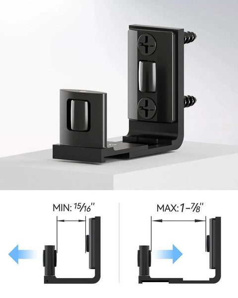 Sliding Barn Door Bottom Floor Guide With Adjustable U Shape Flush Design, Aluminum Alloy Construction, Black Nylon Rollers