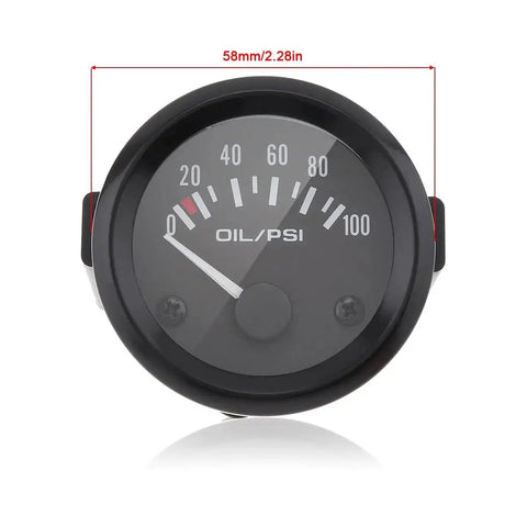 Universal 2 Inch Oil Pressure Gauge Kit with 0 to 100 PSI Digital LED Display showing 30 PSI for 12V cars and trucks.